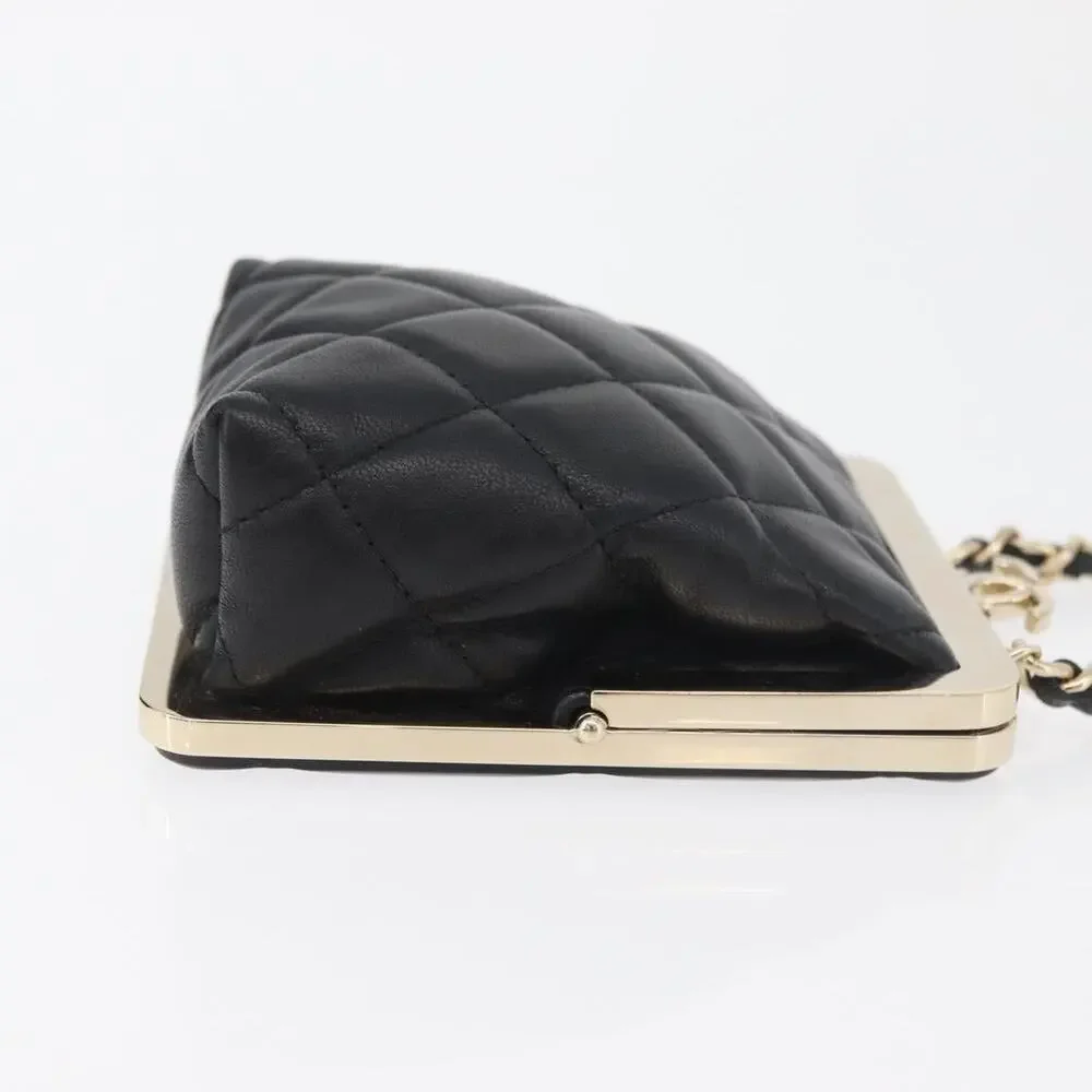 Chanel Matelasse Lambskin Chain Crossbody Bag Black